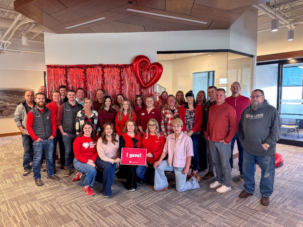 group of people wearing red shirts